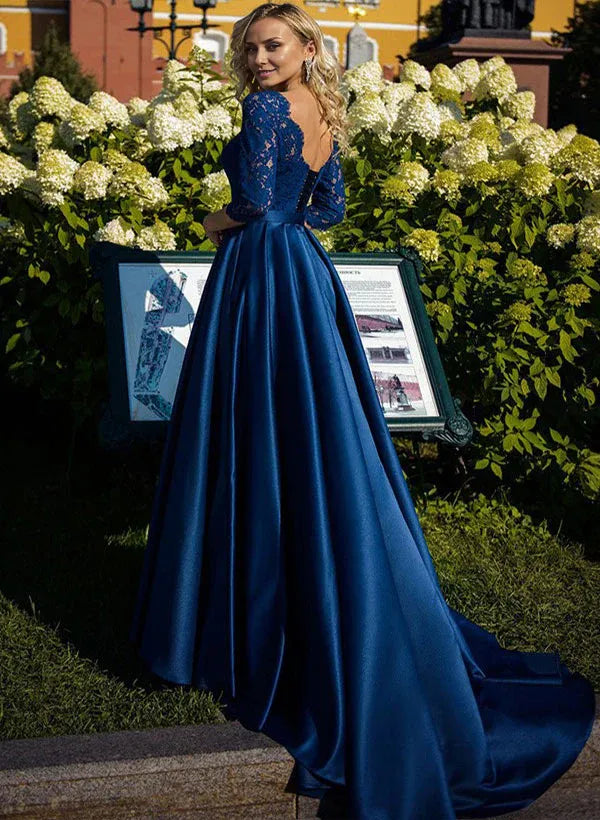 Mom Of The Bride Dressbride Mother Dress A-Line/Princess Satin Mother of the Bride Dresses with Lace & Belt Formal Women's Dresses